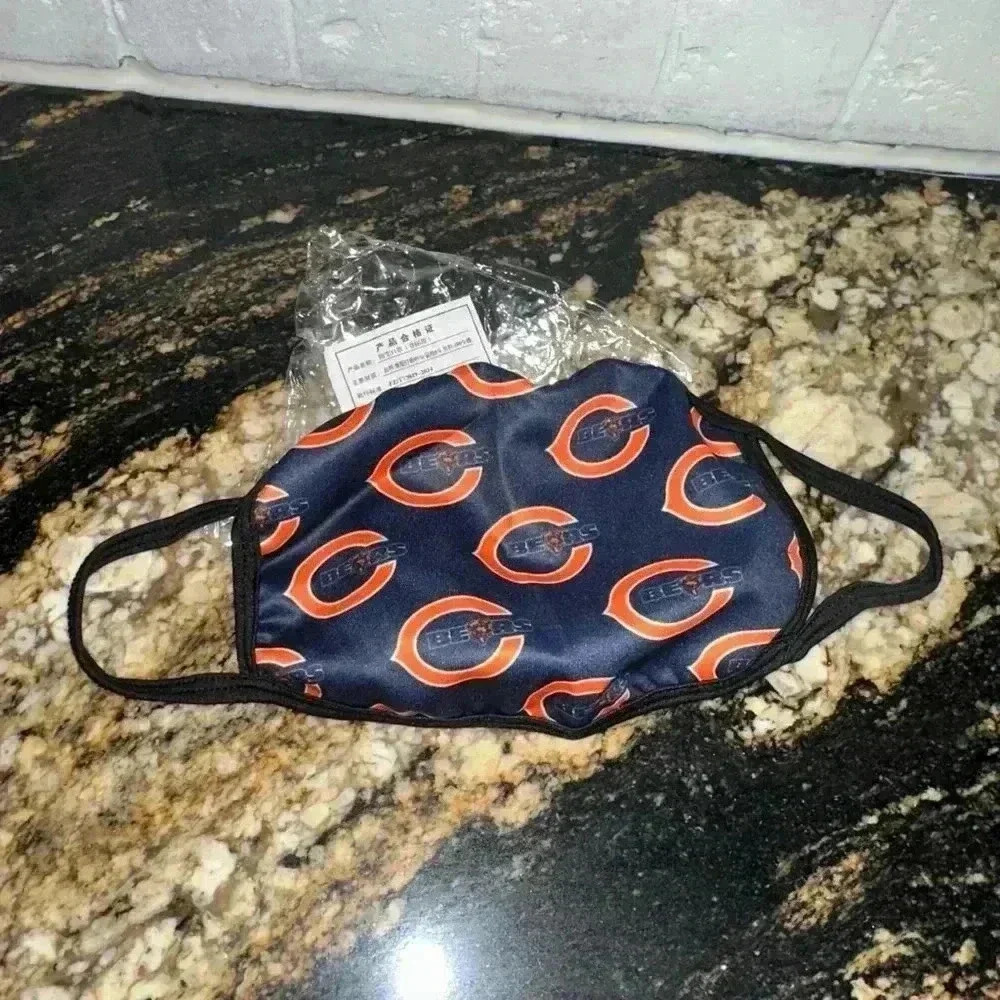 Chicago Bears Face Mask, One Size, Navy and Orange NEW!